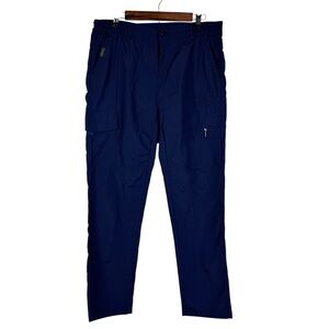Since 1946 Navy Blue Lightweight‎ Cargo Pants Elastic Waist Stretch Unisex XL